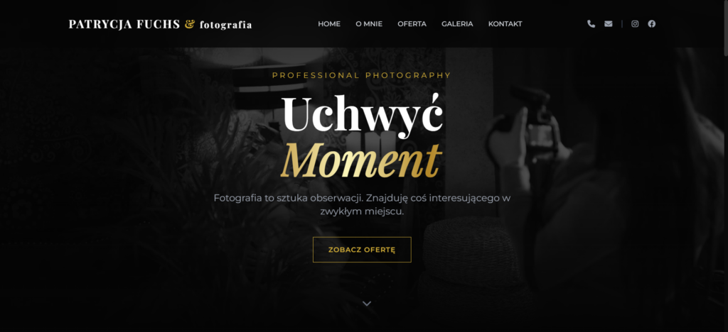 Realizacja Portfolio fotografa – barmSTUDIO